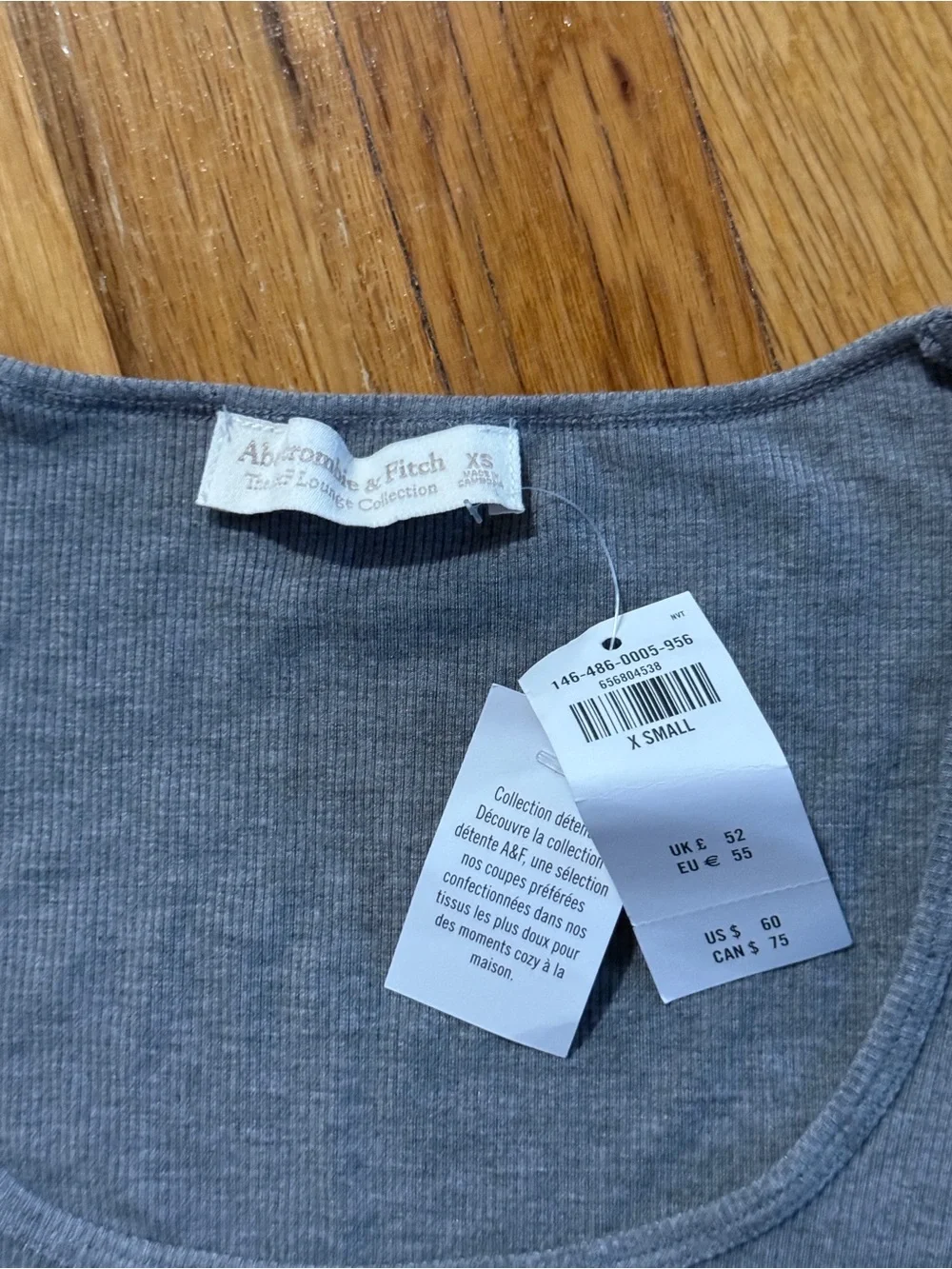 Abercrombie & Fitch Long Sleeve Scoop Maxi Dress - Gray